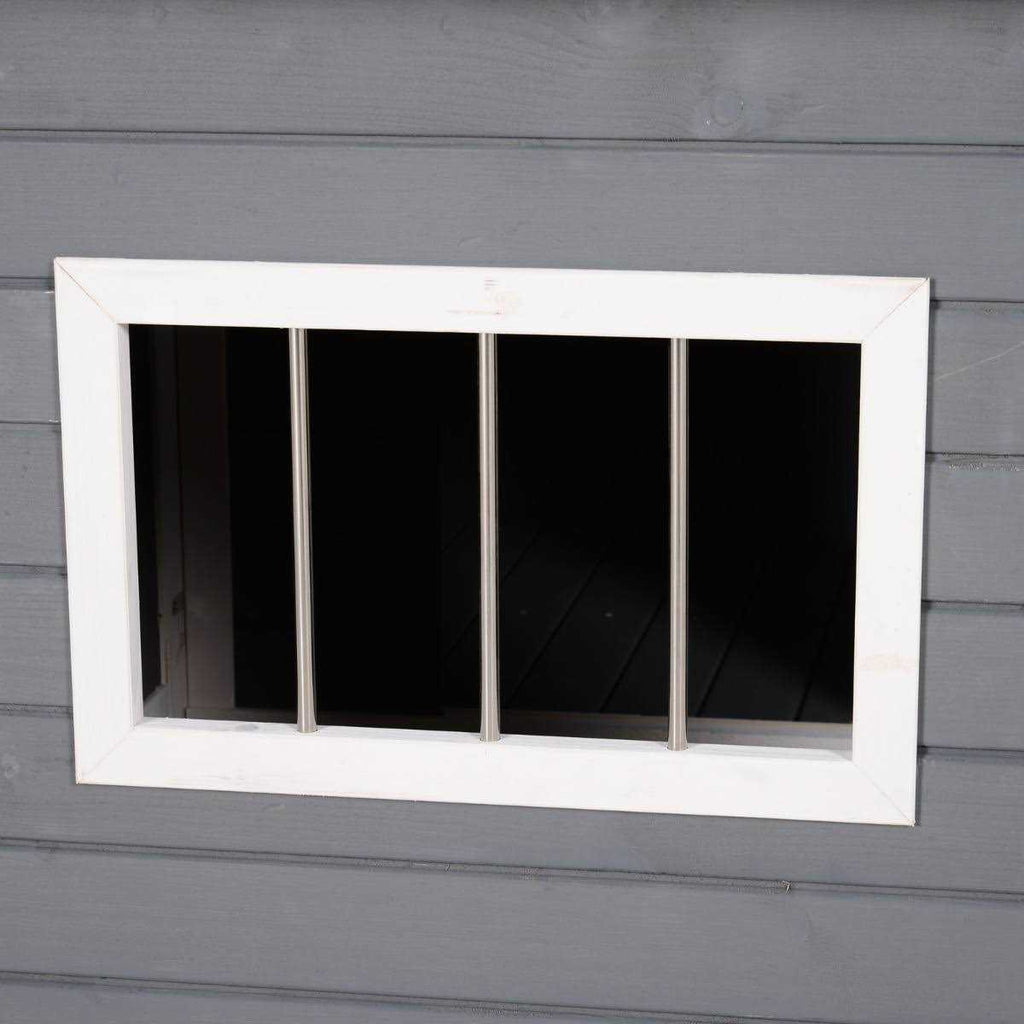 Wood Large Dog House Elevated Pet Shelter with Porch Deck K151