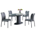 Matte Gray & Black Wood 5-PC Dining Set I909148