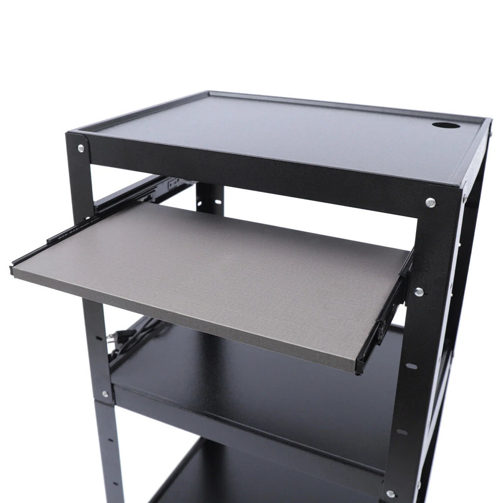 AV Cart with Keyboard Tray Rolling Desk with Wheels N686