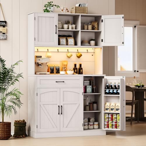 71" Pantry Cabinet with LED Light & Outlet L547006