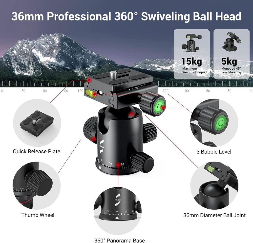 Foldable Aluminum Camera Tripod and Monopod N933581