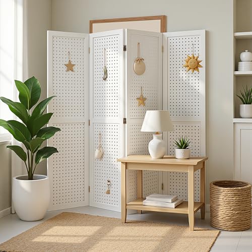 8 Panel Wood Peg Board Room Divider T19910