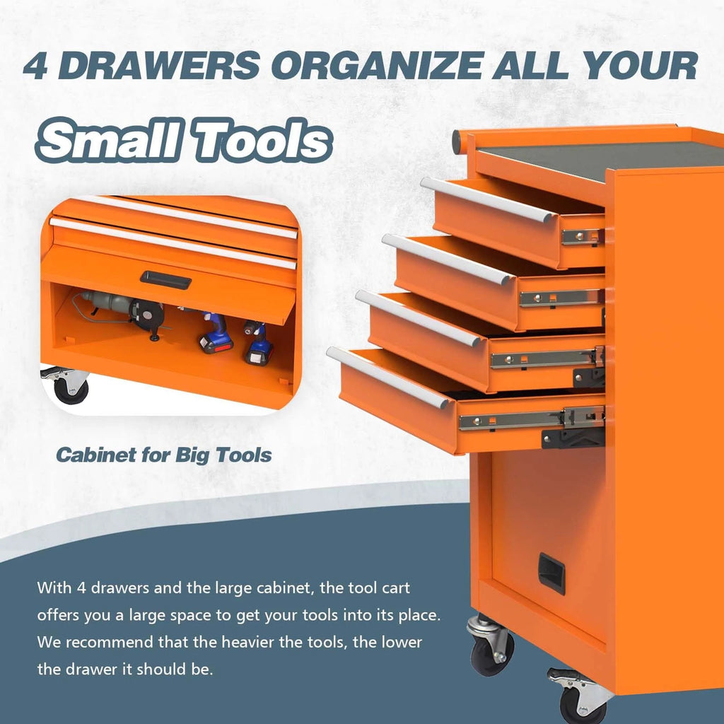 24-In Steel 4-Drawer Rolling Tool Chest H96454