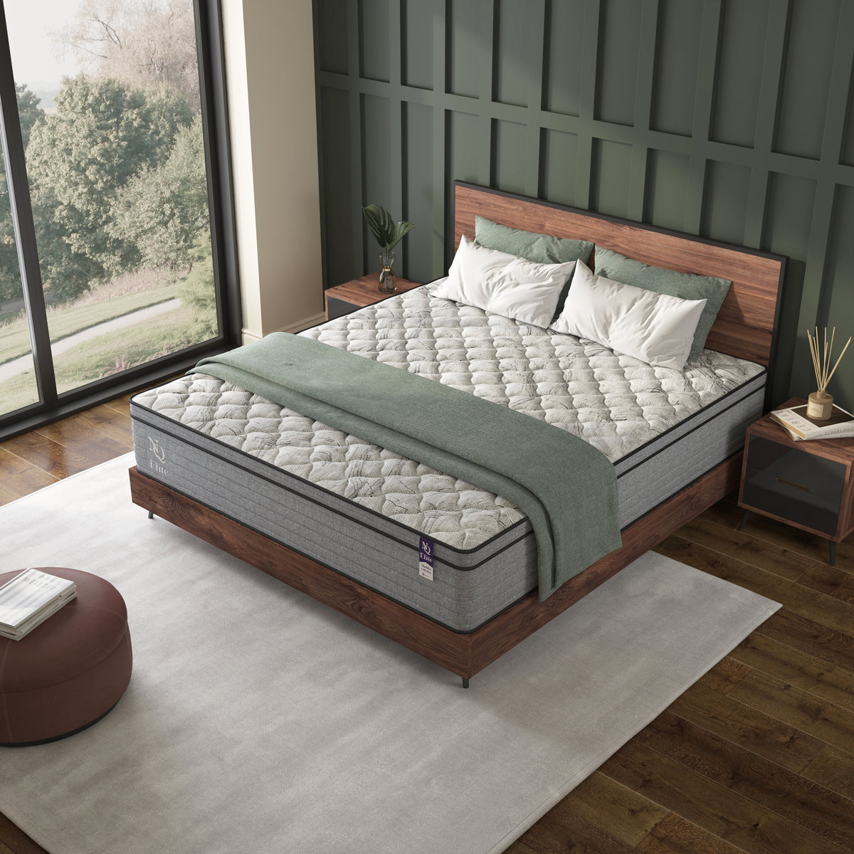 Queen Size Hybrid Memory Foam Pocket Spring Mattress Y6858