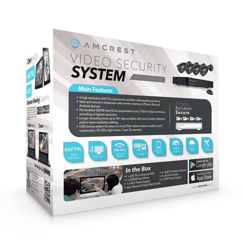 4-Channel DVR Security System with 4 Weatherproof Bullet Cameras U44972