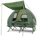 2-Person Pop-Up Tent Camping Cot with Air Mattress and Sleeping Bag H383