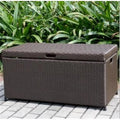 Outdoor Espresso Wicker Storage Deck Box C745