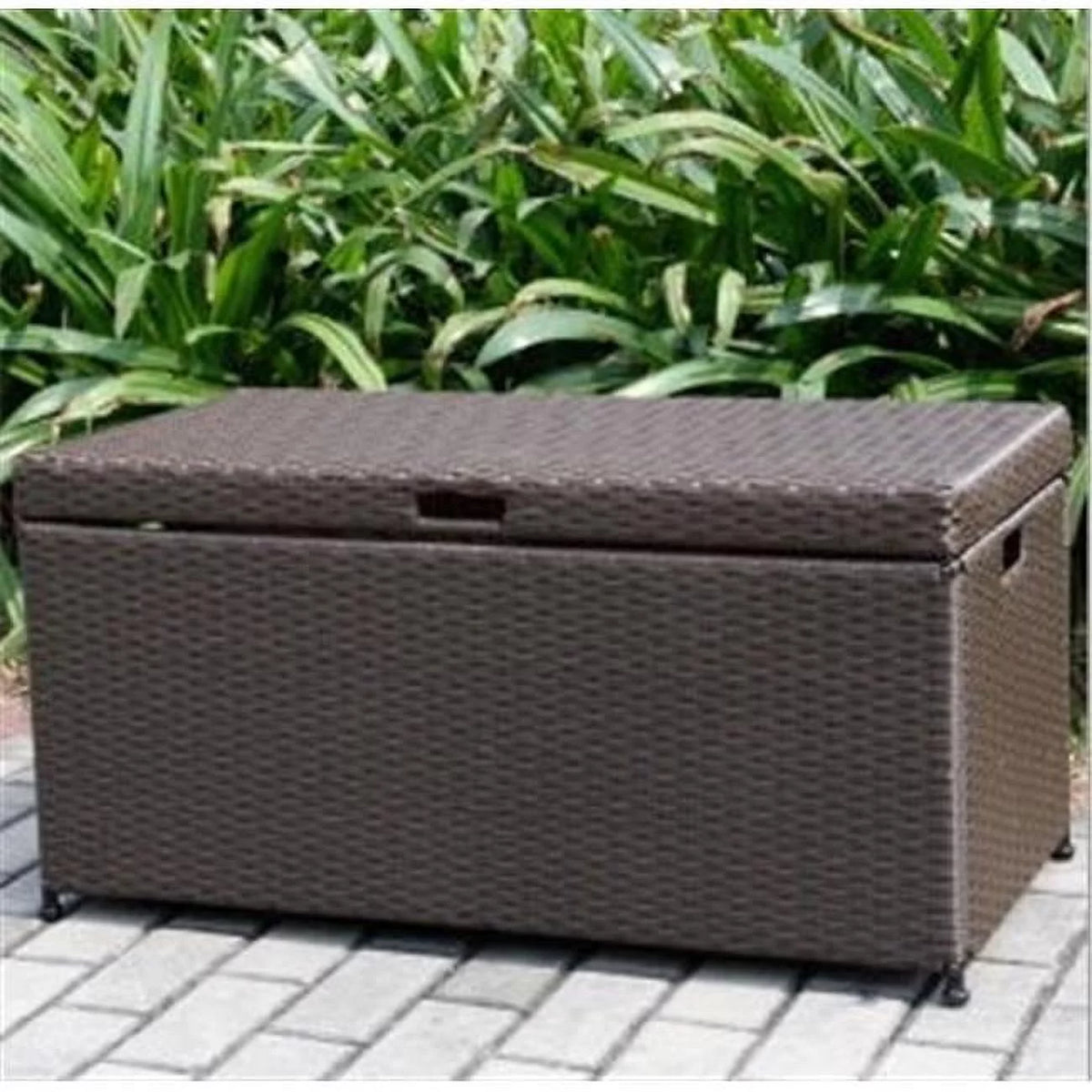 Outdoor Espresso Wicker Storage Deck Box C745