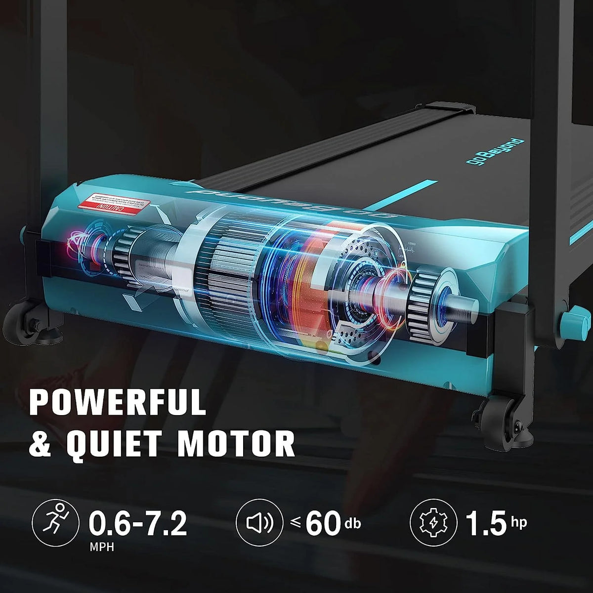Blue Mini Folding Treadmill with LED Display D9999