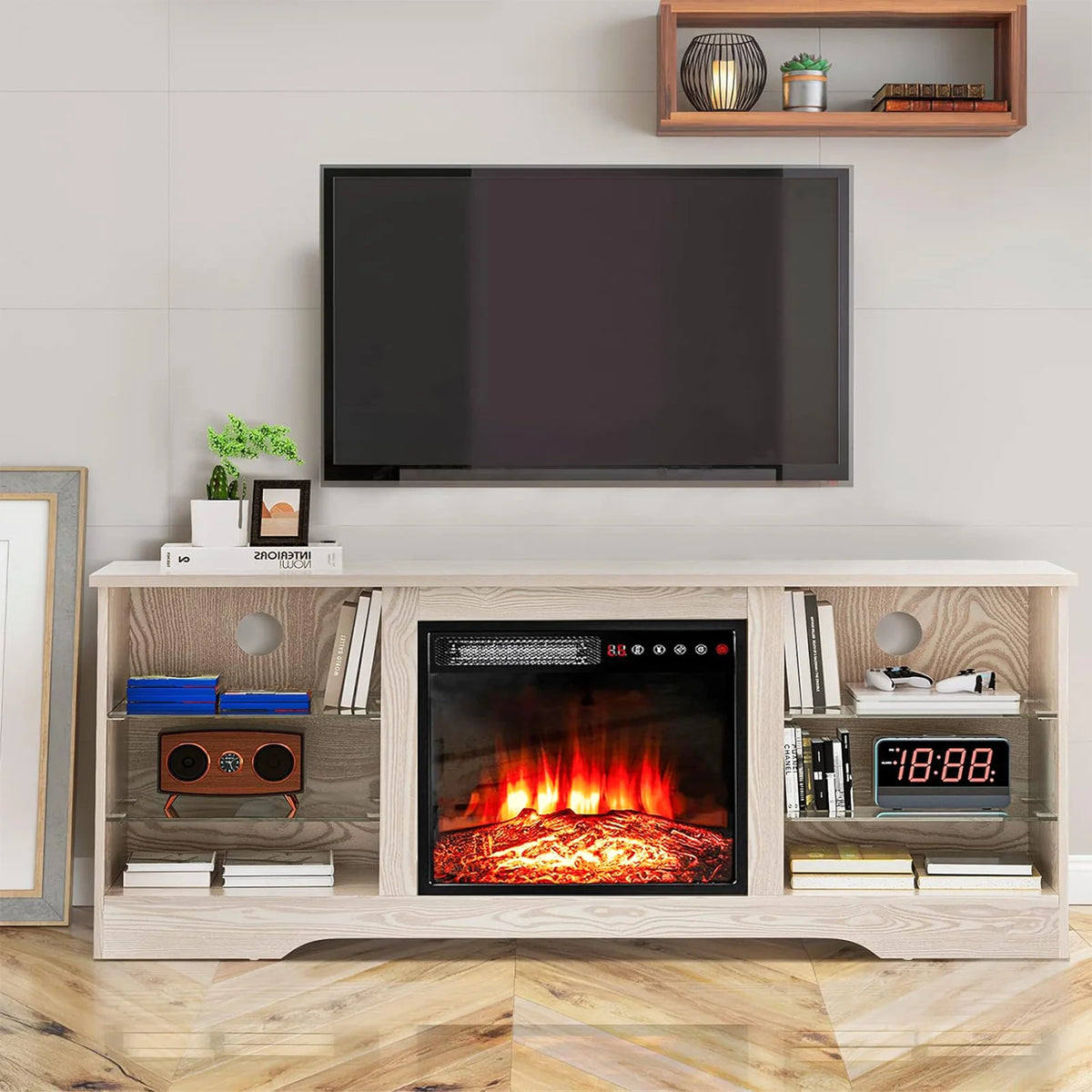 Fireplace TV Stand with 18'' Fireplace A261