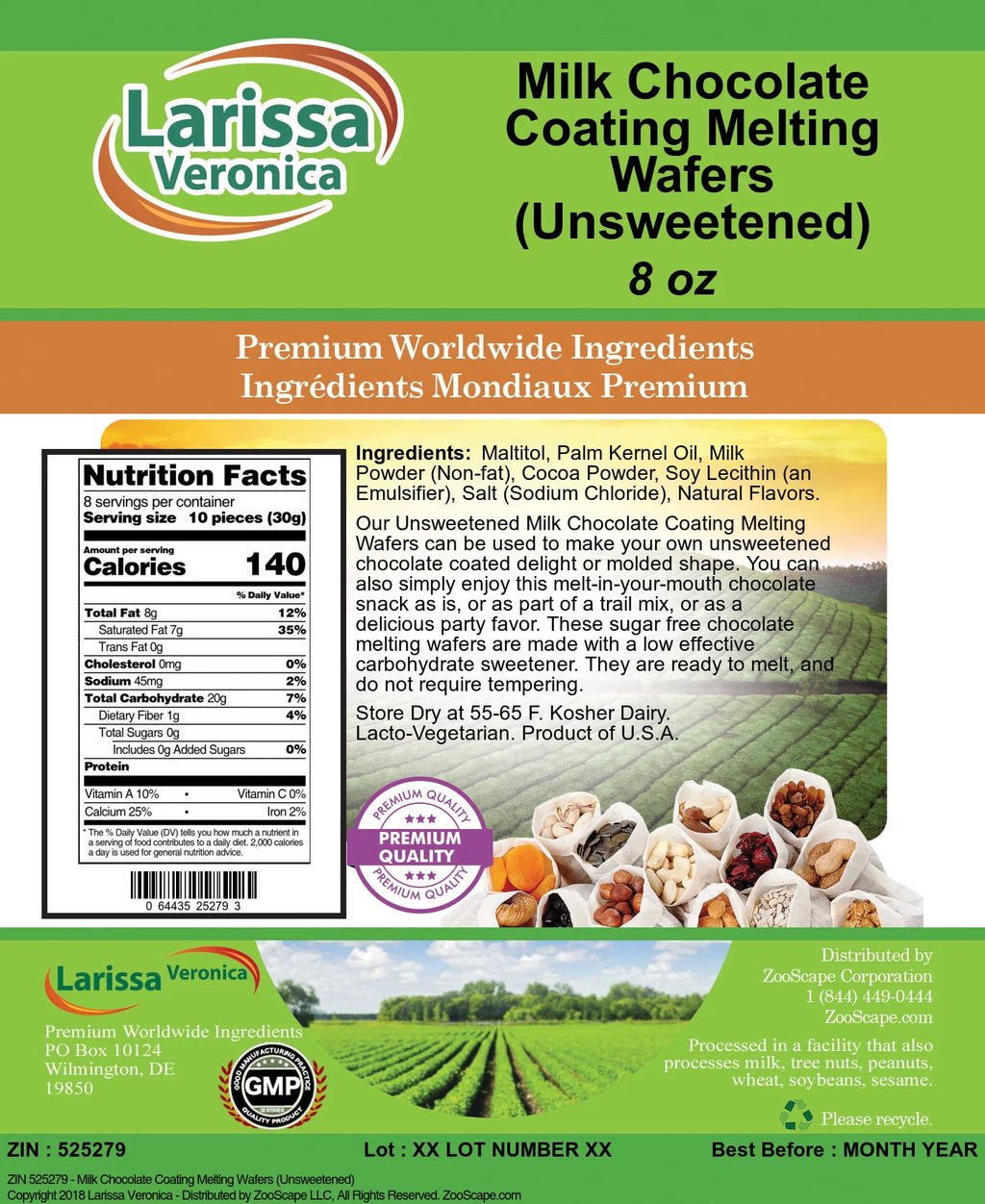 Milk Chocolate Coating Melting Wafers Unsweetened 8 oz 3-Pack I62985