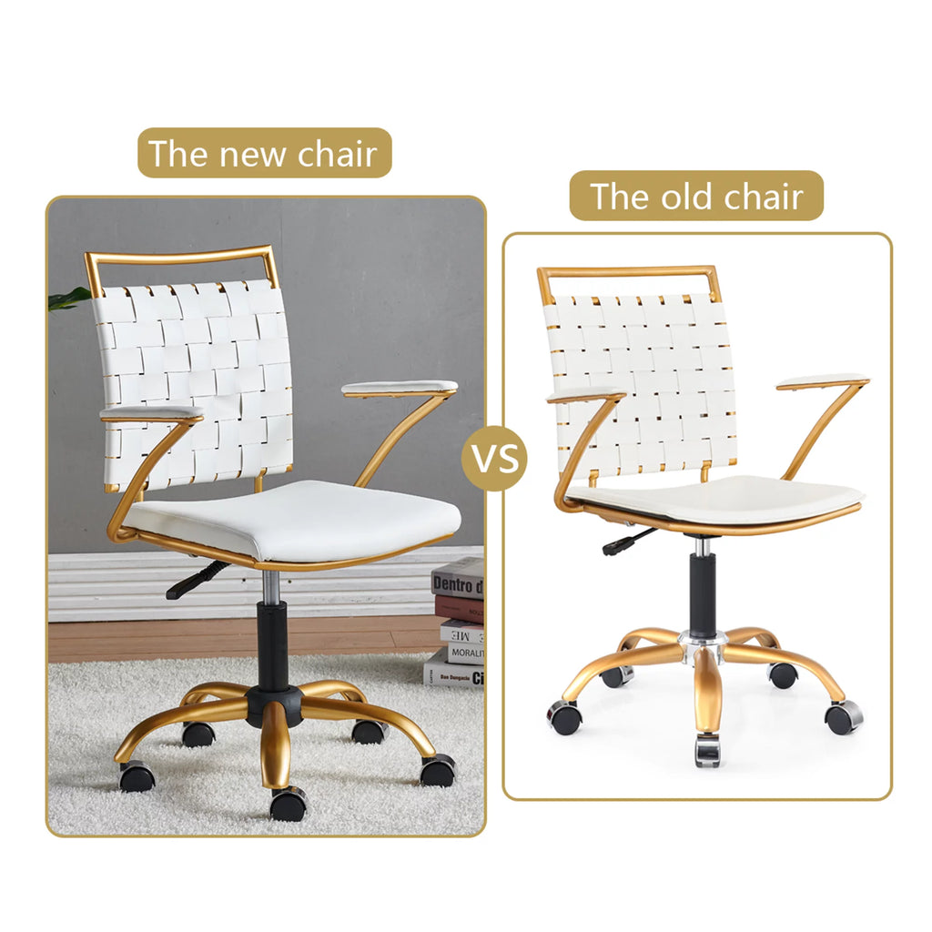 Vegan Leather Ergonomic Swivel Desk Chair J712801
