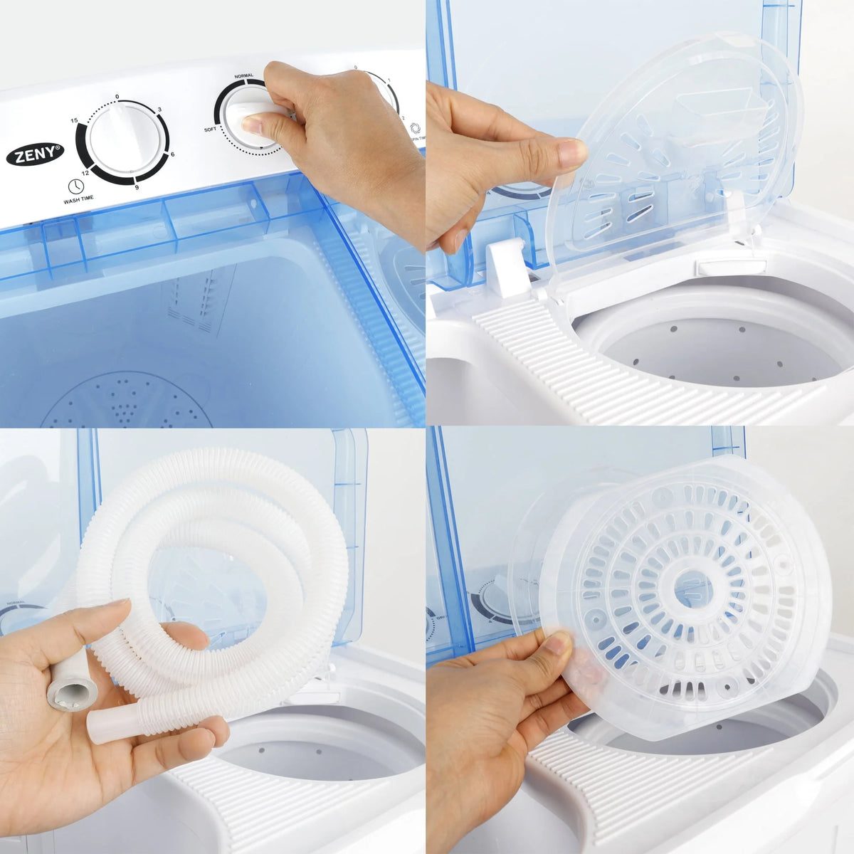 Portable Compact Mini Twin Tub Washing Machine 17.6lbs Capacity H6204