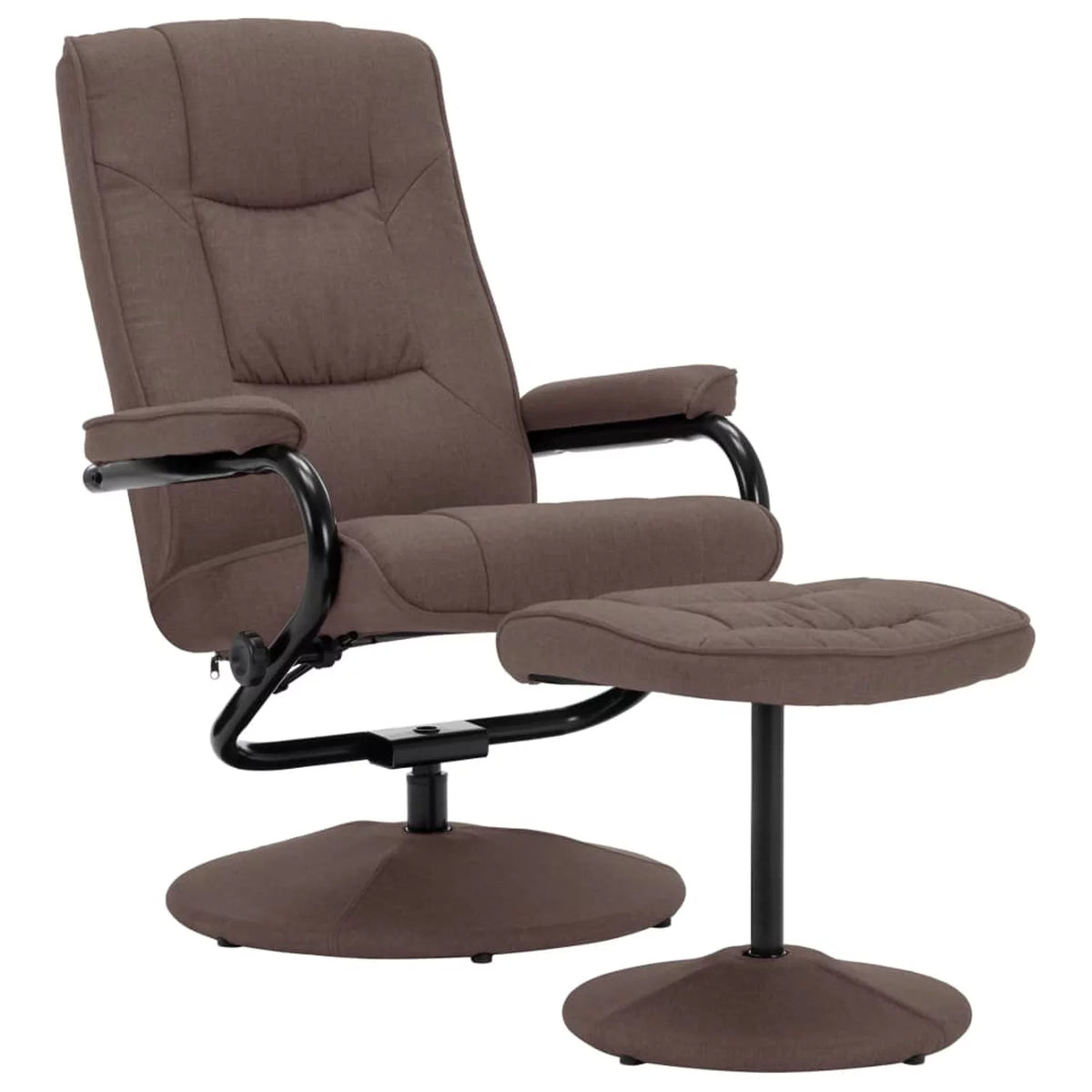 Brown Fabric Swivel Recliner with Ottoman J568045