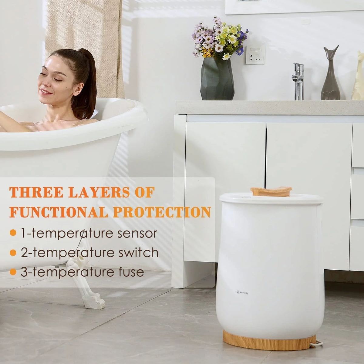 White Bucket Towel Warmer S414692