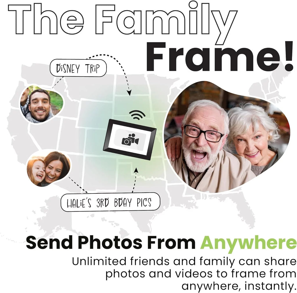 10in WiFi Digital Photo Frame with Battery 32GB Black L685402