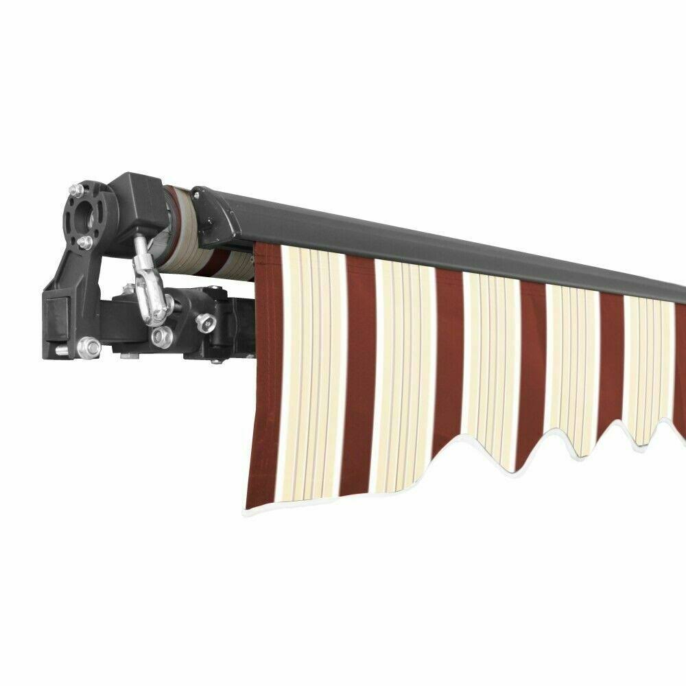 Black Frame Retractable Patio Awning 13 x 10 ft Multi Red Z5105