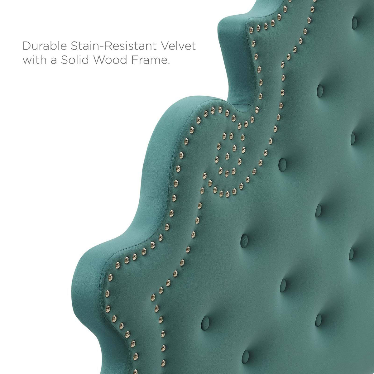 Teal Performance Velvet King Headboard N232720