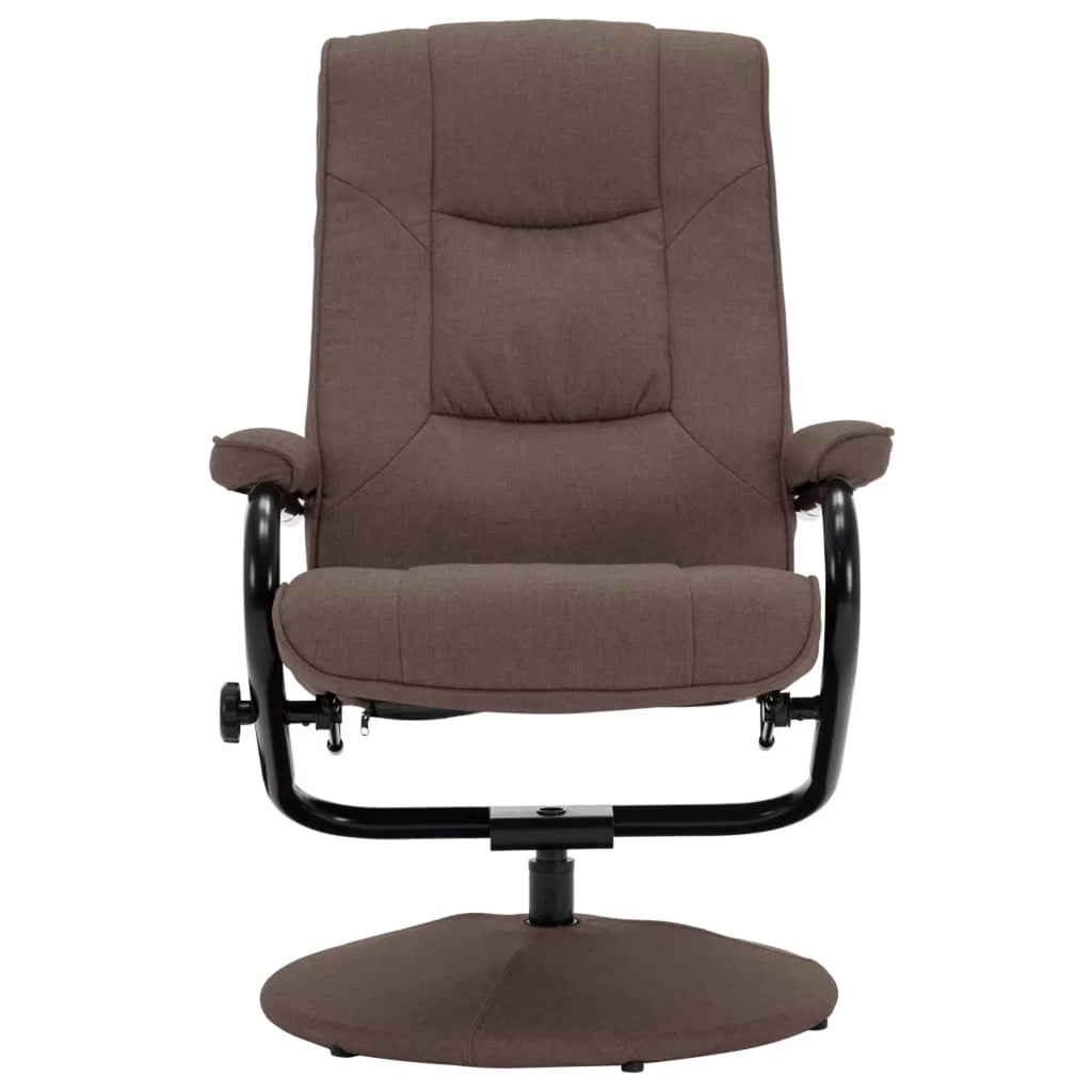Brown Fabric Swivel Recliner with Ottoman J568045