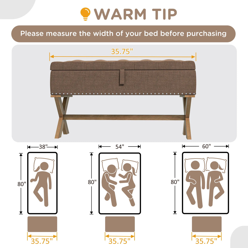 Upholstered Bench with Wood Legs Z17196