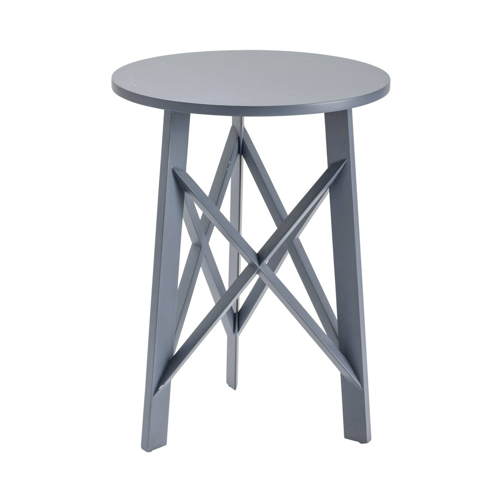 Blue Acacia Wood Accent Table Z516128