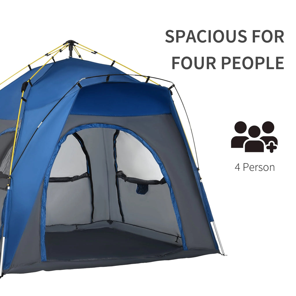 4 Person Pop Up Tent with Windows and Doors R6558