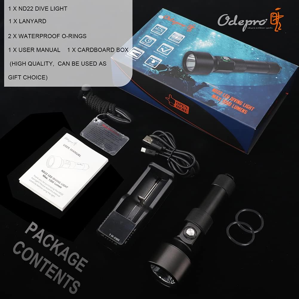 1300 Lumens IPX-8 Waterproof Dive Light M232