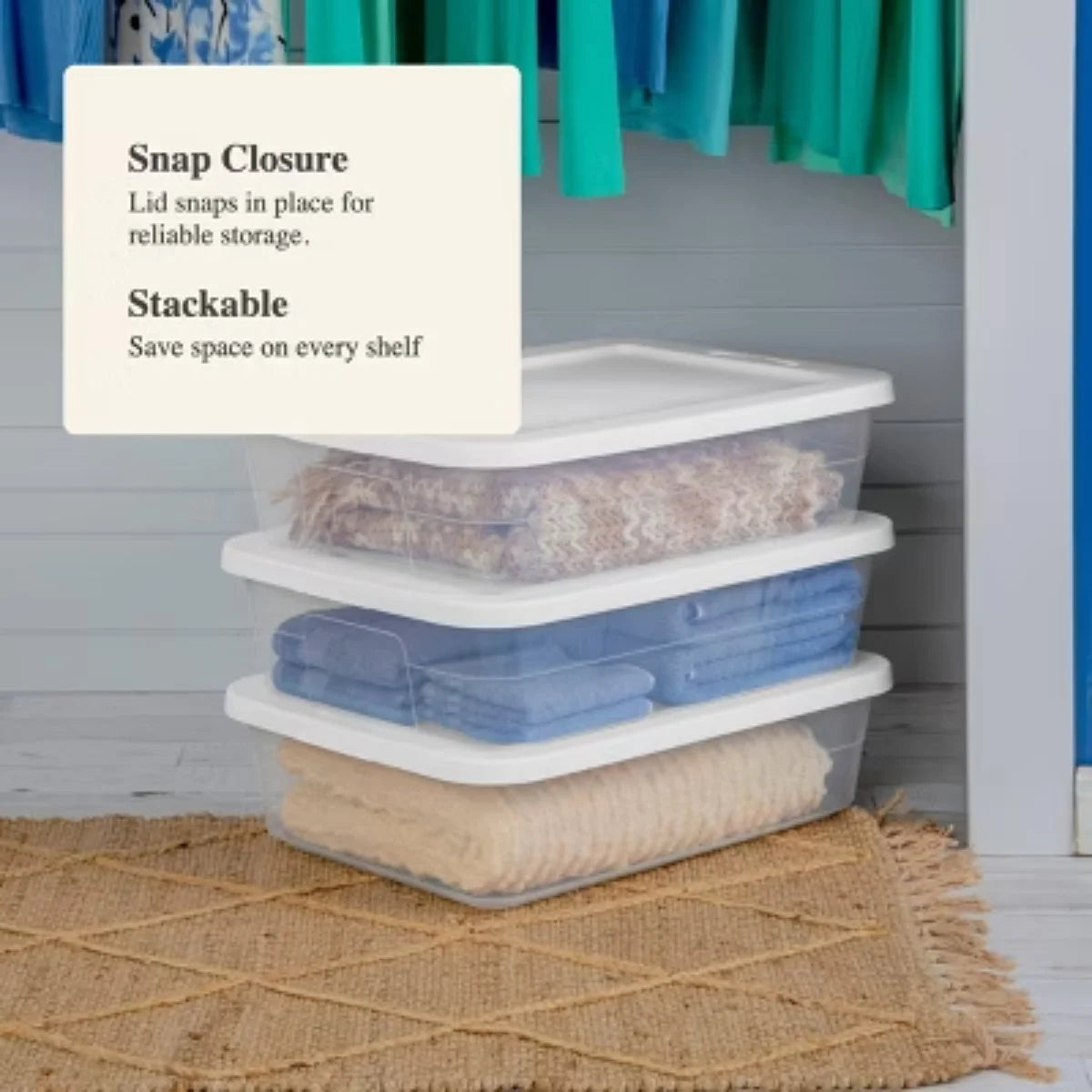 Clear 28 Quart Under Bed Storage Container with Lid J764