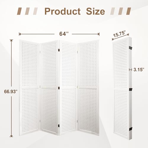 8 Panel Wood Peg Board Room Divider T19910