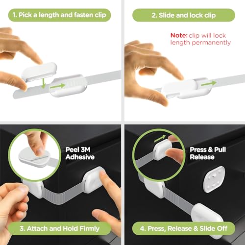 Baby Locks 8-Pack Child Safety Cabinet Latches P47878