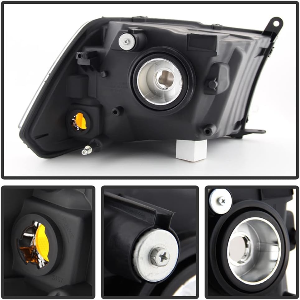 Black Headlights Lamps Replacement Driver + Passenger Side G709