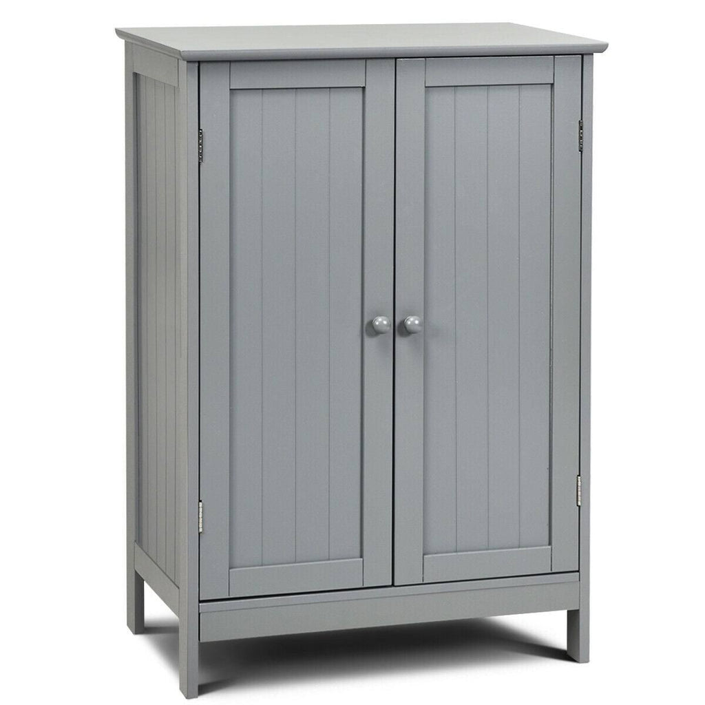 Gray Double Door Bathroom Floor Cabinet U904599