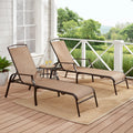 Tan Set of 2 Steel Outdoor Chaise Lounge R14899