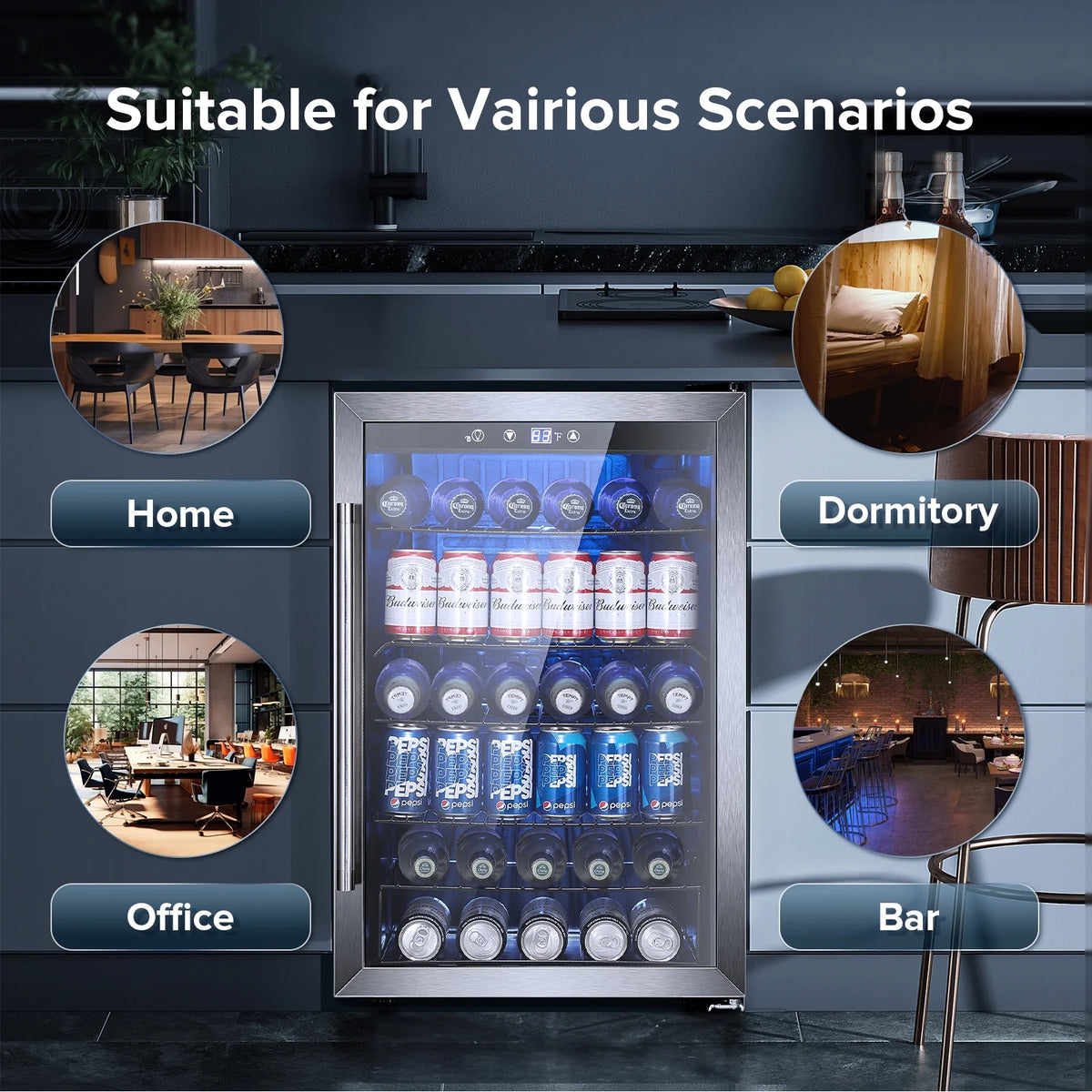 4.4 Cu.ft Beverage Refrigerator Cooler with Glass Door K6443