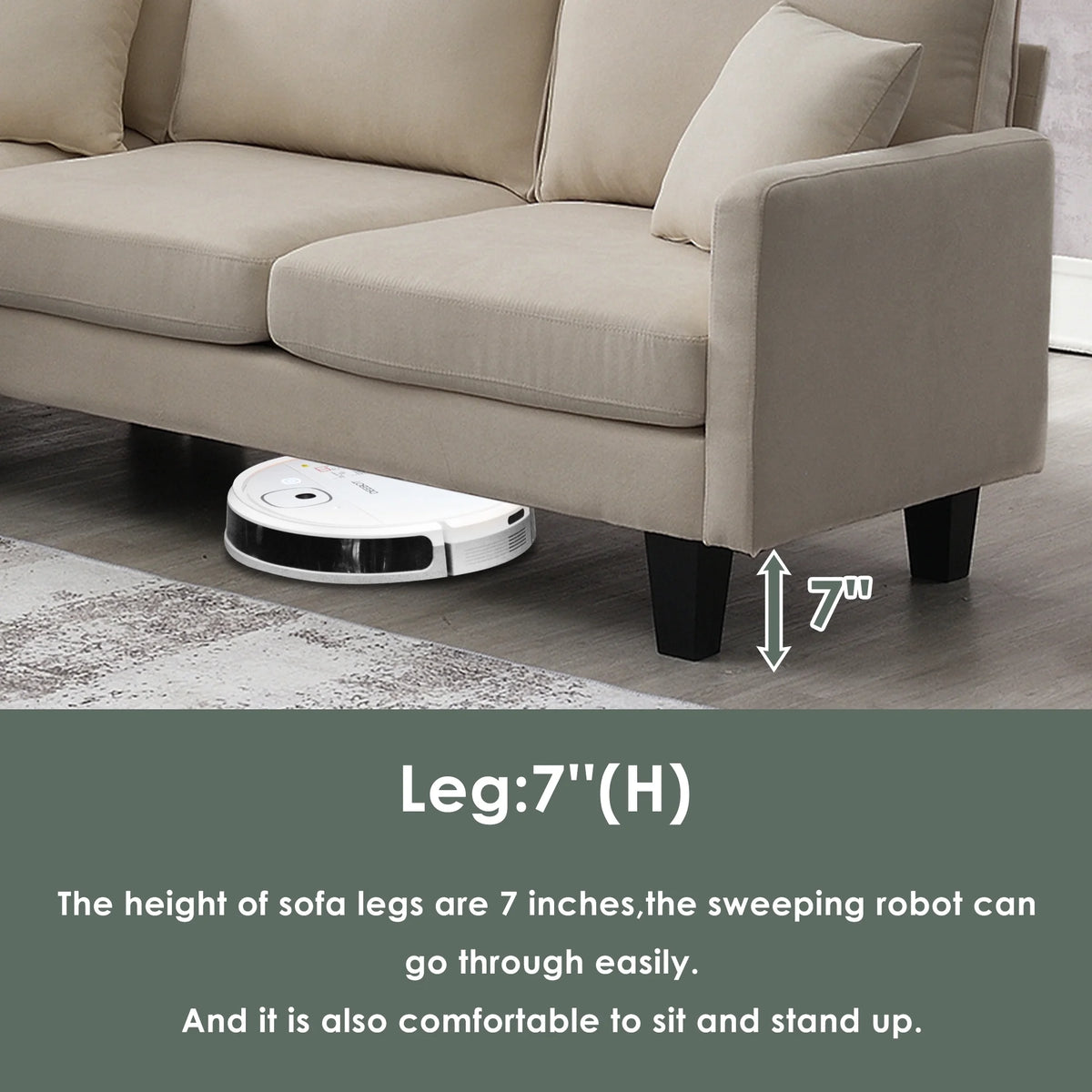 Beige L Shape Sectional Sofa with Recliner D175867