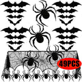 Black Skull Cobweb Fireplace Mantel Scarf D739351