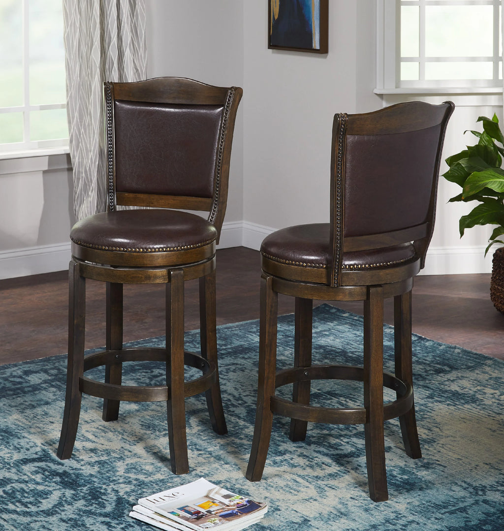 Brown 30" Set of 2 Barstools T67280