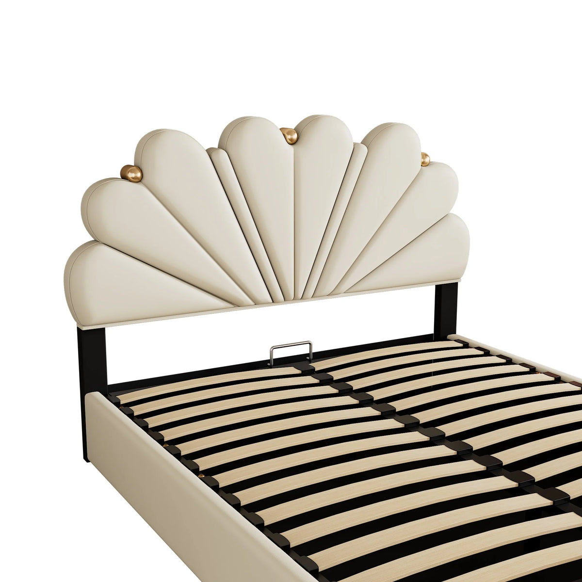 Queen Size Beige Platform Bed N3199