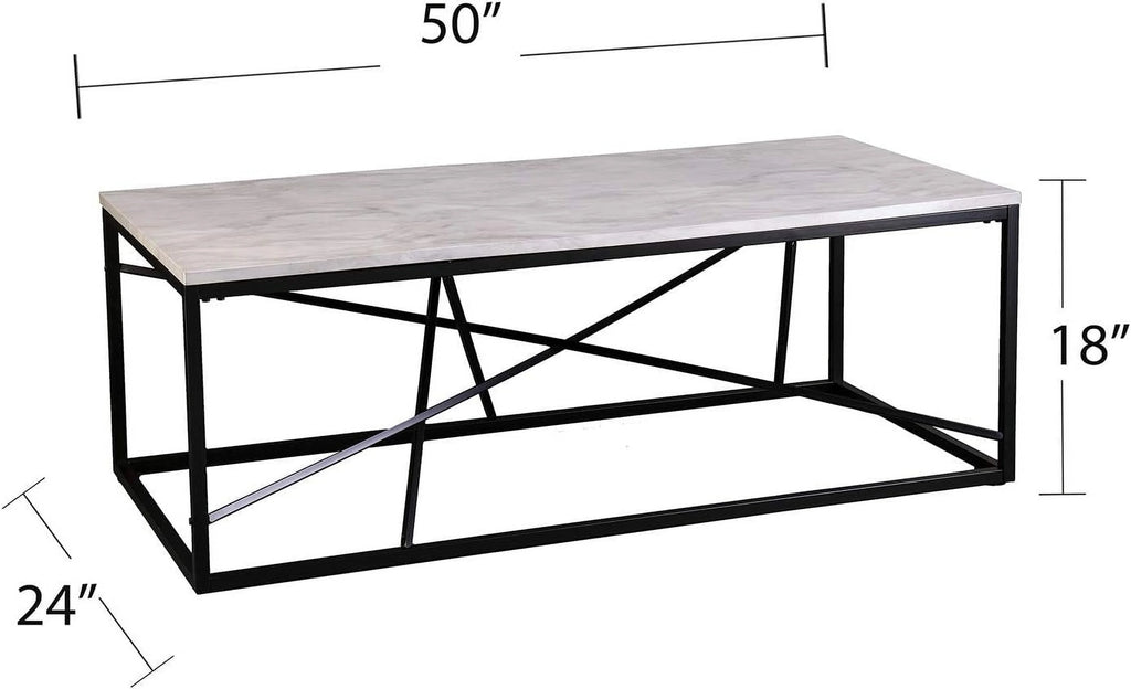 White Faux Marble Coffee Cocktail Table I205