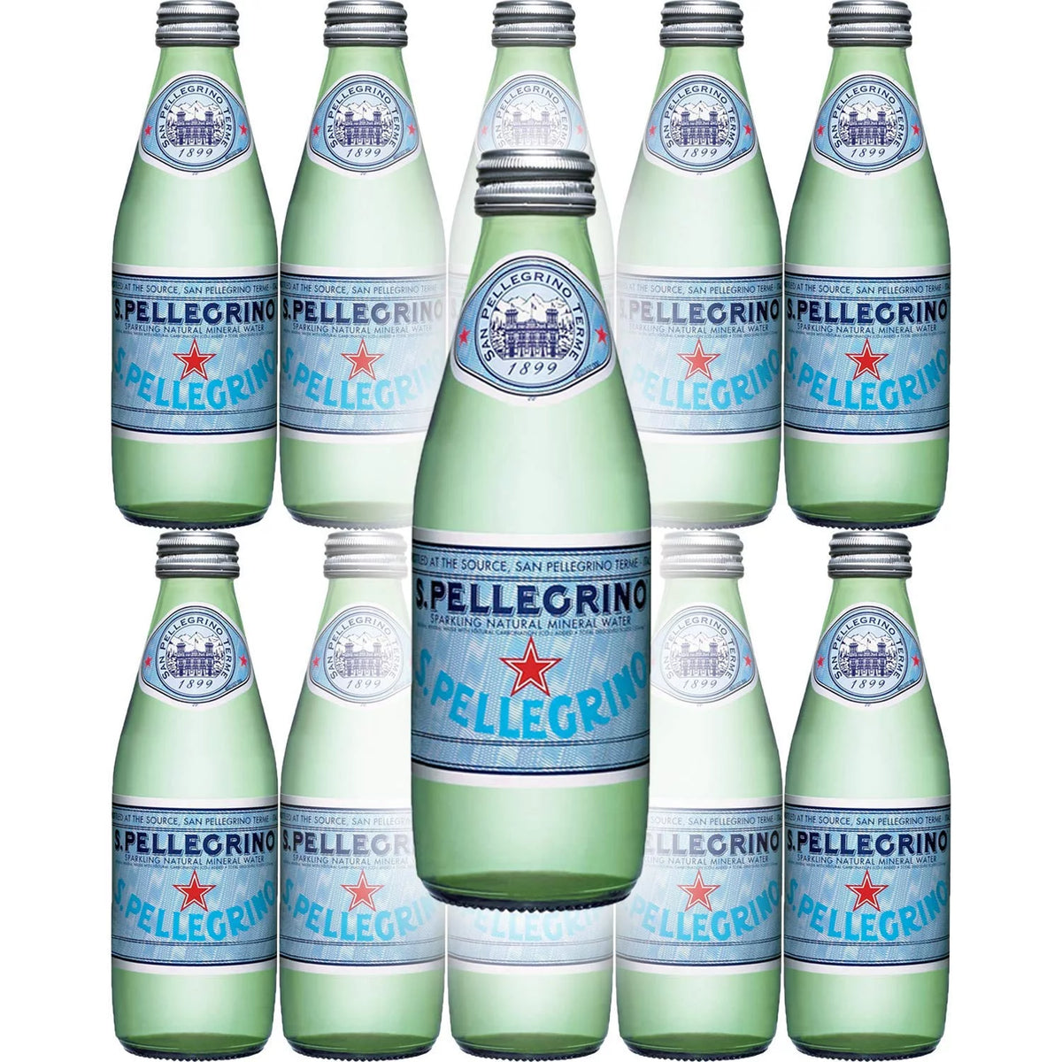 Sparkling Natural Mineral Water 8.45Oz Glass Bottle Pack Of 10 B687