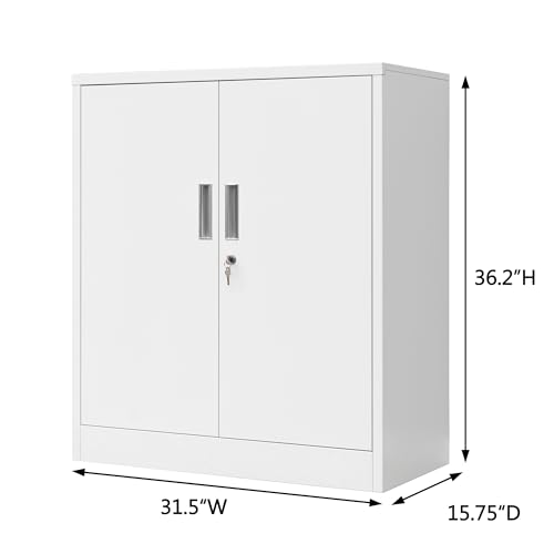 Black Metal Storage Cabinet with Two Drawers and Adjustable Shelf M342534
