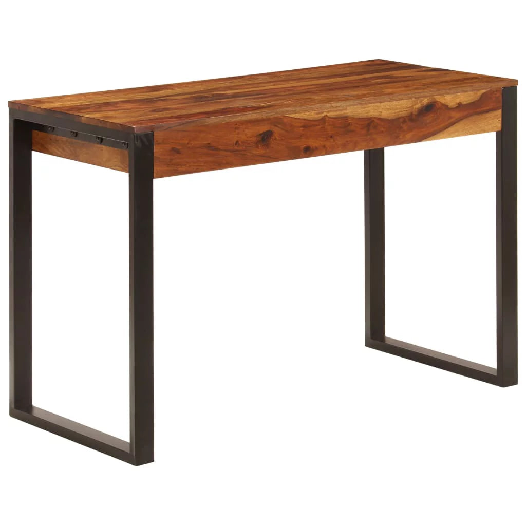 Retro Sheesham Wood Writing Desk with 2 Storage Drawers J794
