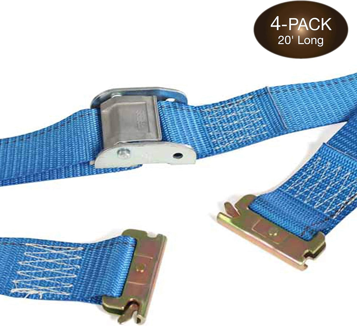 2 x 20' E-Track Cam Straps Blue Polyester Tie-Downs G283