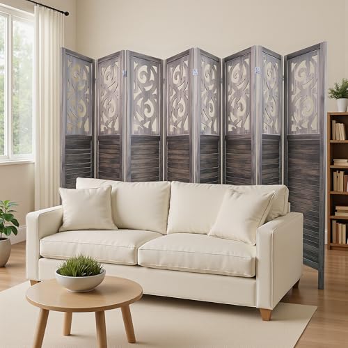 8 Panel Wood Peg Board Room Divider T19910