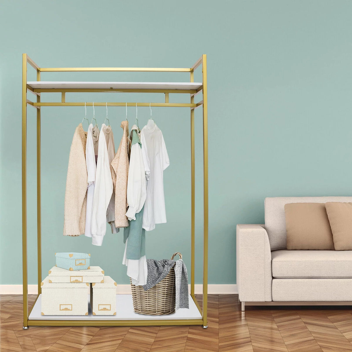 Gold Metal Clothes Rack L789