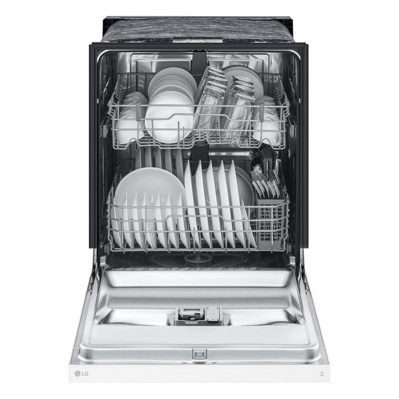 White Front Control Dishwasher with Stainless Steel Tub E61459