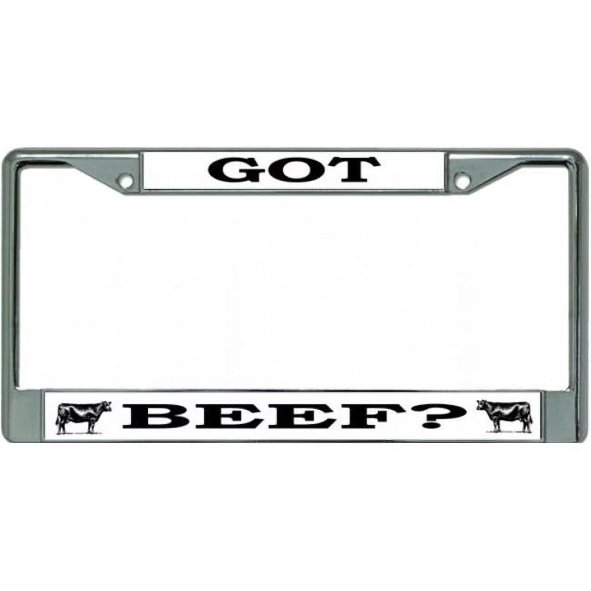 Got Beef Chrome License Plate Frame G7512