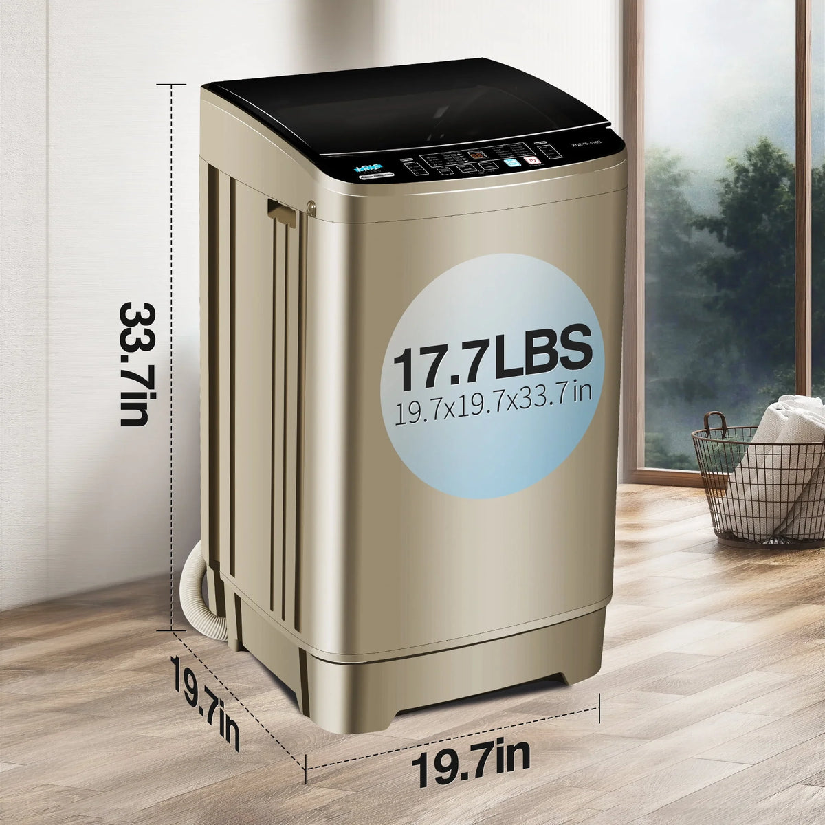 17.7 lbs Full Automatic Portable Washing Machine O8943