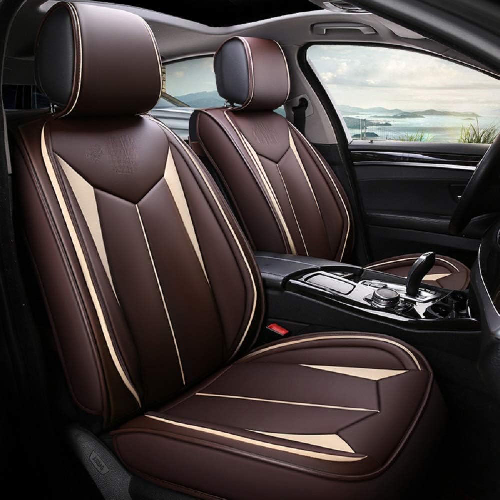 Leather Four Seasons Seat Cover 5 Seats Full Set Universal Fit Black-Blue Z94975