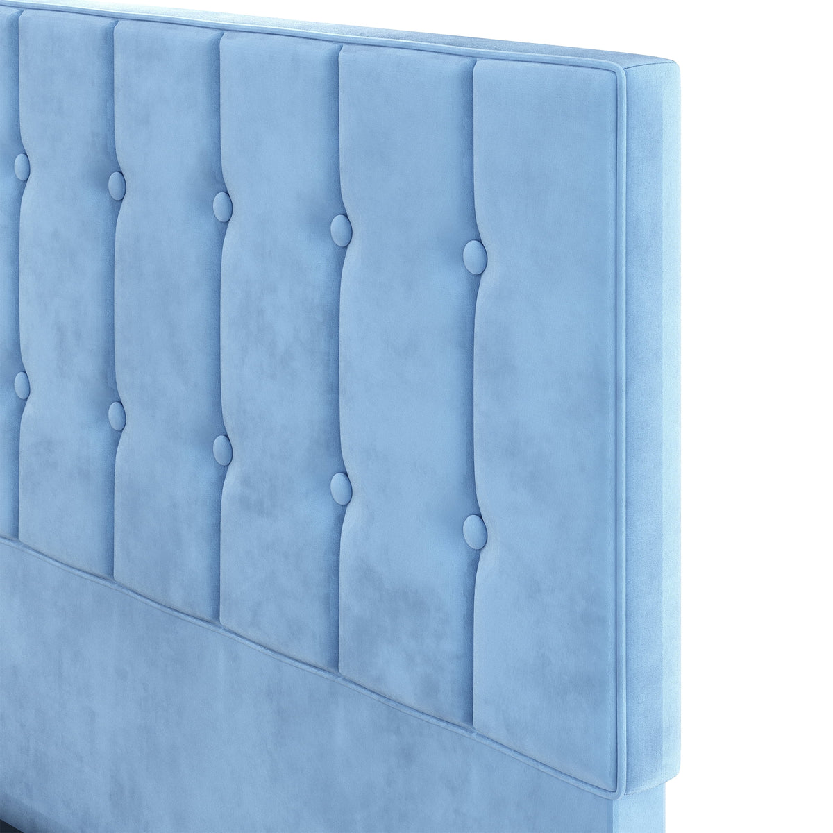 Twin Bed Frame with Upholstered Headboard, Grey T291741